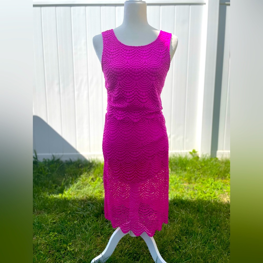 lilly pulitzer Naomi dress hot/berry pink 2-piece lace size S brand new